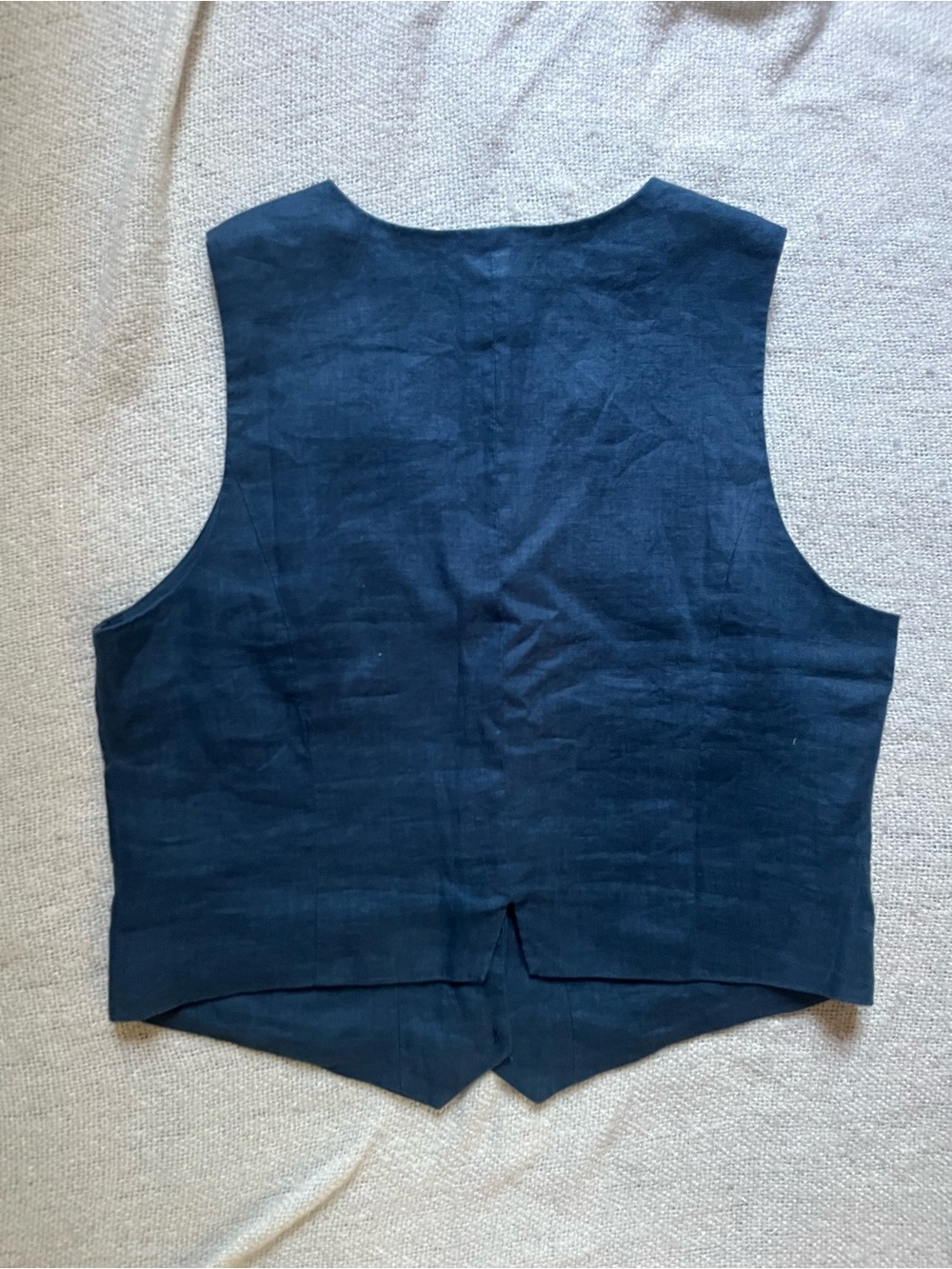 Madewell Midnight Navy Lined Linen Vest - Picture 6 of 9
